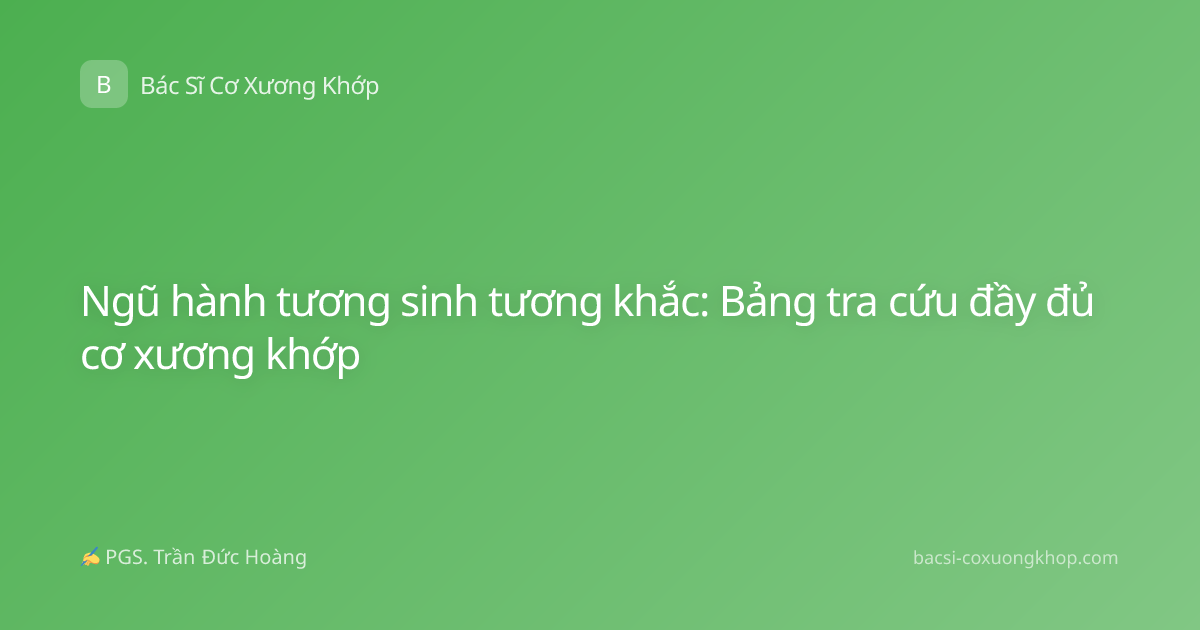 Ngũ hành tương sinh tương khắc: Bảng tra cứu đầy đủ cơ xương khớp