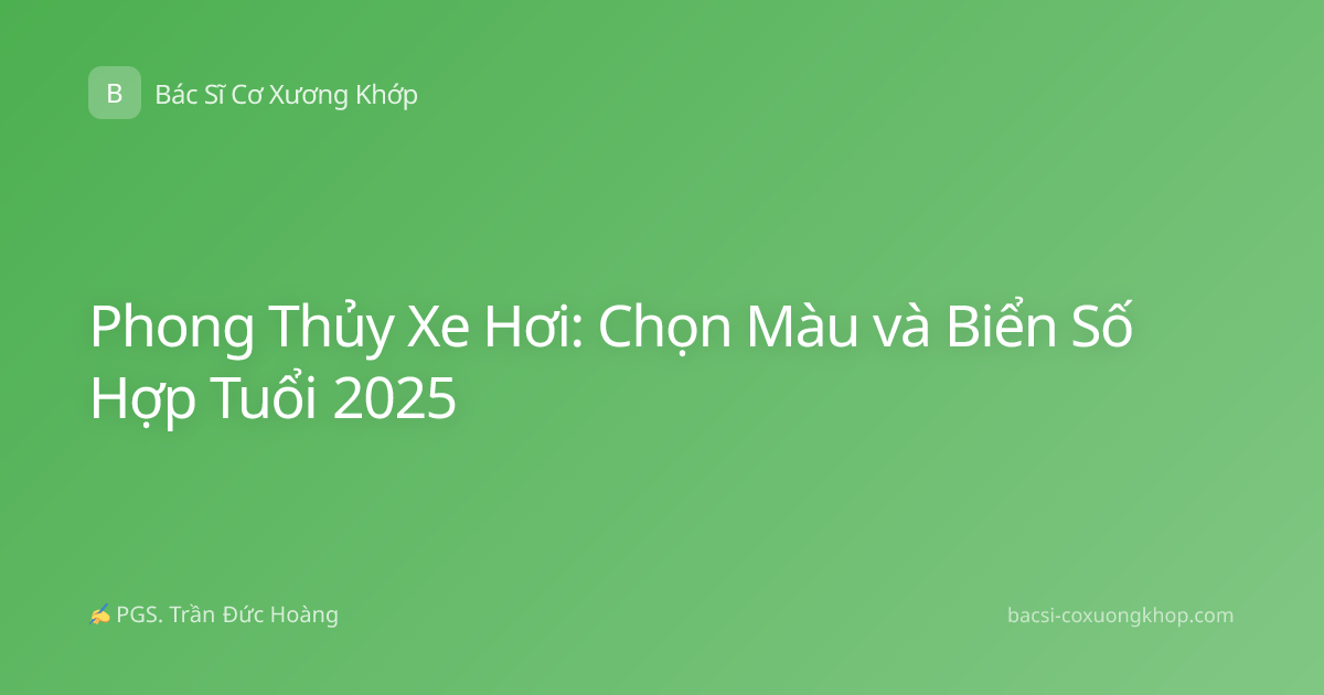 Phong Thủy Xe Hơi: Chọn Màu và Biển Số Hợp Tuổi 2025